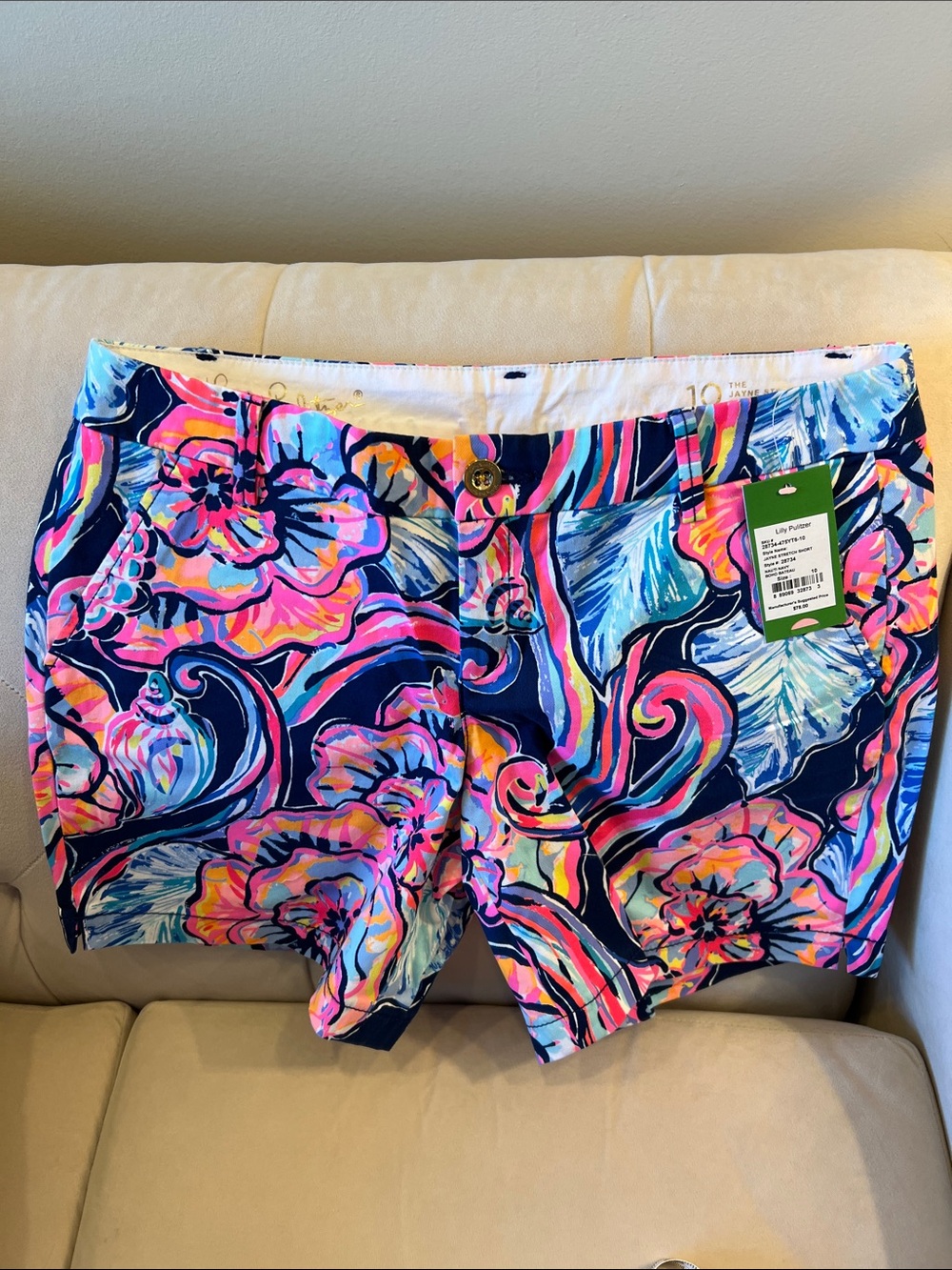 NWT Lilly Pulitzer Navy Multi Floral Print Bermuda Shorts